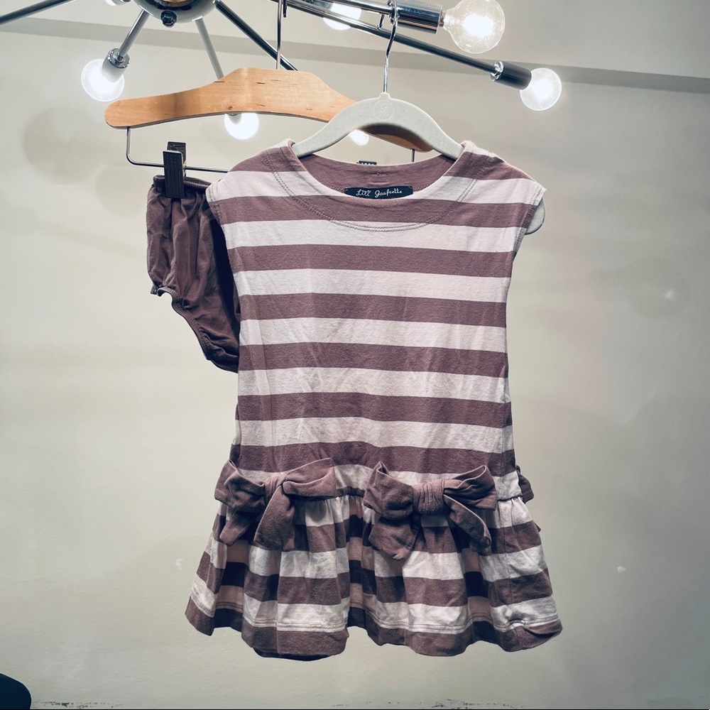 ❤️3/$30 Lili Gaufrette Jersey stripe Bow Dress 2T